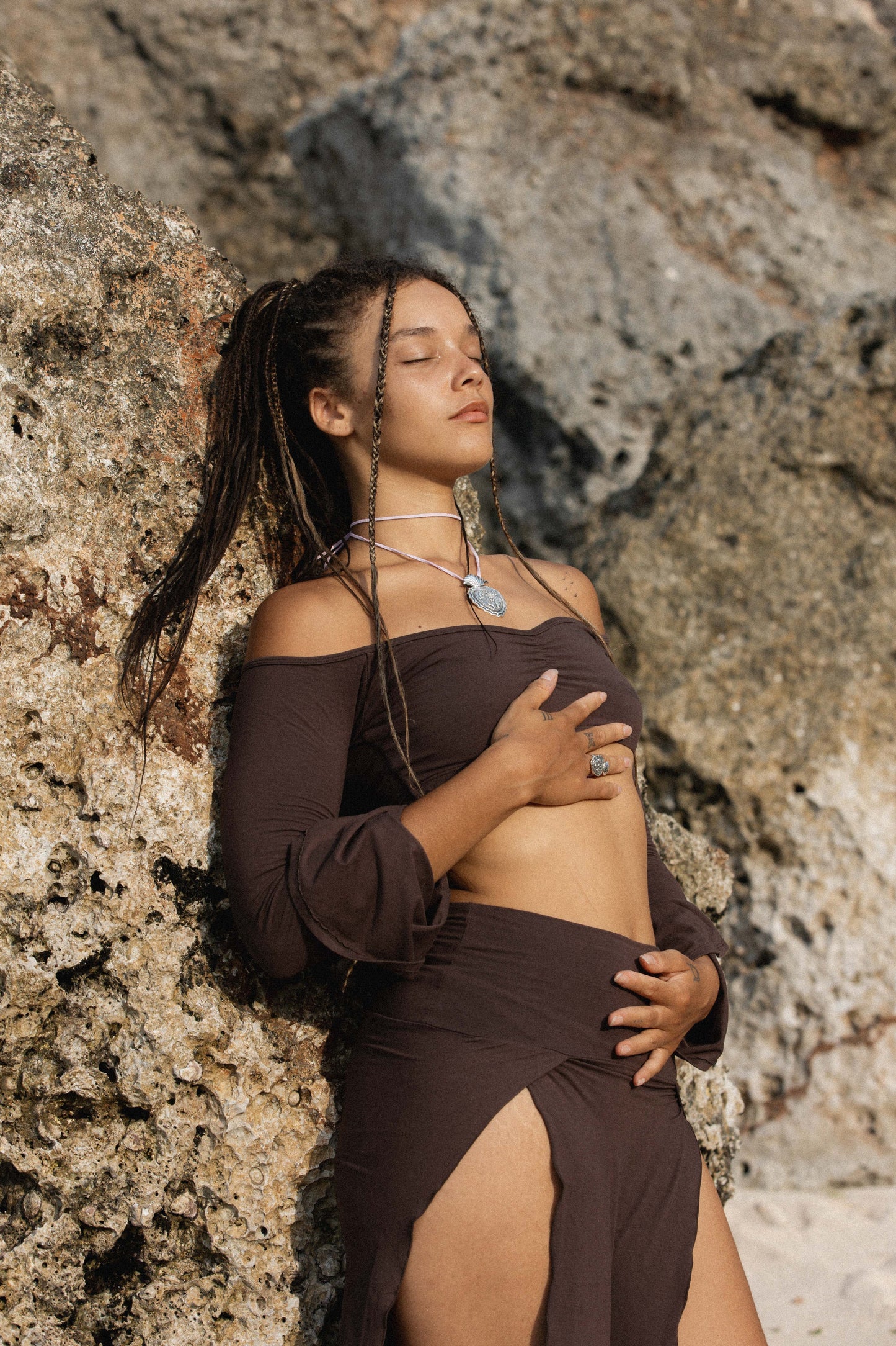 silver heart necklace pendant woman rocks